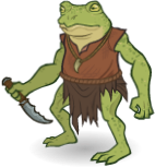 A bullywug from Idle Champions of the Forgotten Realms