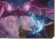 Presto casts blade of disaster to fight off Venger.