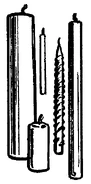 Various examples of clerical candles.