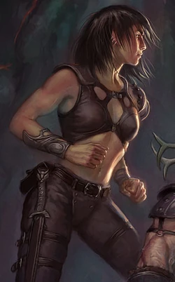 Danica Maupoissant, at the battle against Hephaestus