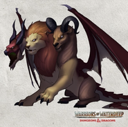 Depiction of a chimera from Warriors of Waterdeep.