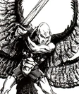 A planetar with his two-handed magic sword.