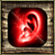 The deafness spell symbol from Icewind Dale II.