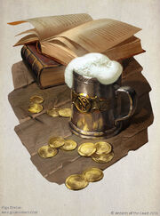 Coins, books, ale