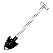 A utilitarian shovel.