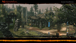 The River District, also known as the Tower District, as it appears in Neverwinter