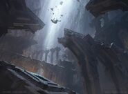 Somebody taking a nasty fall into the Underdark.