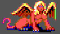 Gyno-Sphinx combat sprite from Secret of the Silver Blades.