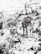 A dwarf goes mining with a horseshoe and a four-leaf clover mounted on his hat for good luck.