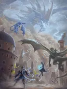 A rampaging blue greatwyrm threatens a world's existence, and Bahamut stands alongside the world's greatest heroes.