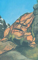 The original depiction of a galeb duhr from the 2{{nd}} Monster Card set.