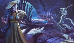 Mirran and  entertaining guests.