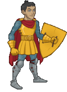 Eric and his shield, ready for an adventure.