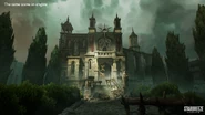 A temple, in-engine concept art.