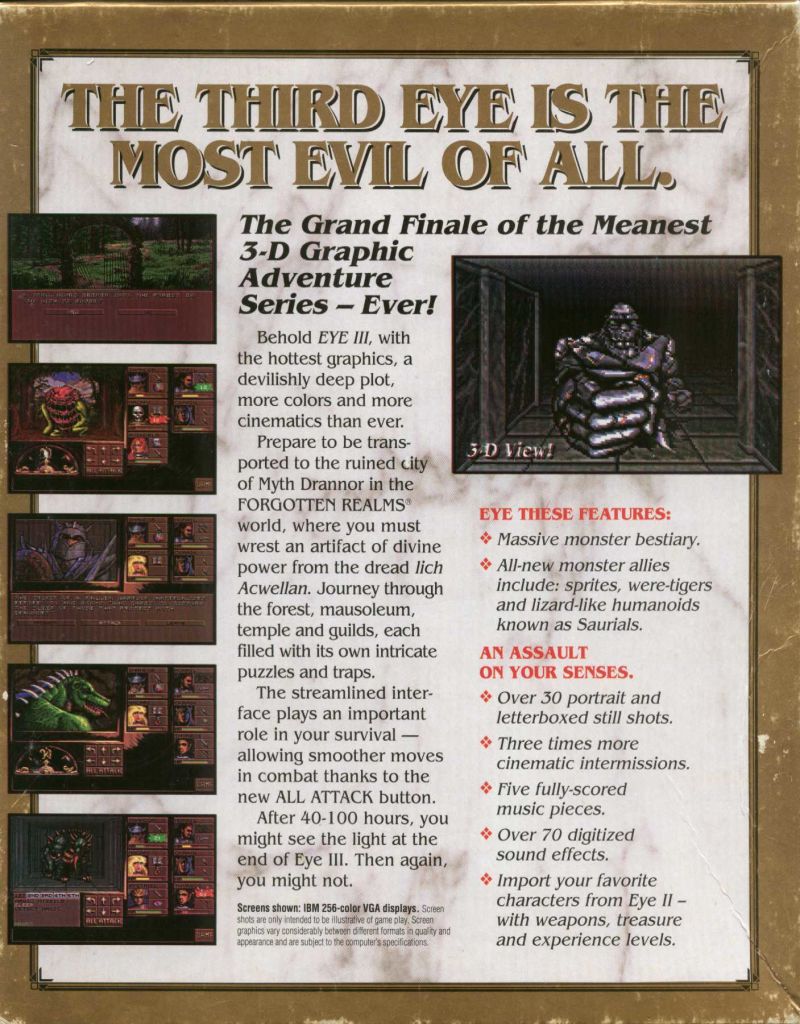 eye of the beholder 3 rulebook