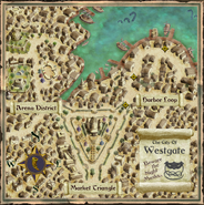 The map of Westgate featured in Neverwinter Nights 2: Mysteries of Westgate.