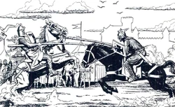 The flimsiness of jousting lances on full display.