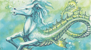 A depiction of a hippocampus from the 1st edition accessory AD&D Monster Cards.