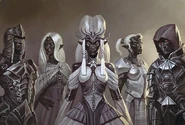 From left to right: Tiago Baenre, Sos'Umptu Baenre, Quenthel Baenre, Myrineyl Baenre, Aumon Baenre.