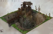 Arch Hold exterior, concept art by Vance Kovacs.