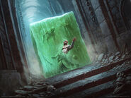 A depiction of a gelatinous cube from Adventures in the Forgotten Realms.