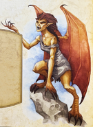 A depiction of a harpy.