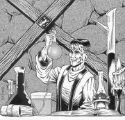 Calispar Delgorth at work in his laboratory in the Vipers' Nest.