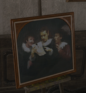 The painting by Oskar Fevras depicting the Vanthampur Brothers and Archibald Ravenshade, unveiling the review of Porklet.
