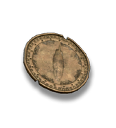 A feather token in a coin shape.
