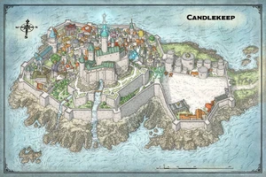 An overview map of Candlekeep from Candlekeep Mysteries.