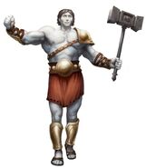 An empyrean strides confidently in his pair of sandals.