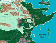 The location of the Malatran Plateau on a wider map of Malatra.