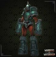 A depiction of a shield guardian golem from Warriors of Waterdeep.