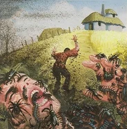 Peasants being consumed by creeping doom.