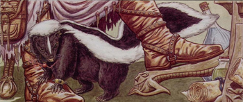 Skunk under foot