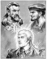 Iron Throne agents. From upper left: Thond of Wyvernwater, Bosson Ketanya, and Posetarik Woodlock.