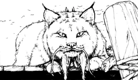 Eormennoth in his cat disguise.