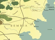 An early map of Sembia, Surd, and the Dragon Reach.