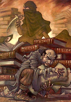 Malik uses his roguish skills to hide from his nemesis, Ruha.