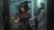 A concept art of a witch.
