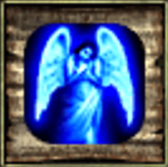 The symbol of the shield of faith spell from Icewind Dale II.