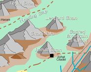 A map showing Mount Kus near the city of Kushk.