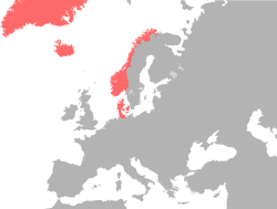 Location of Denmark-Norway