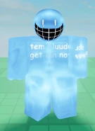 old bluudud's appearance in-game, seen from the front.