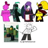 The old cast of Pr3tyverse characters. (excluding Peasant)