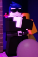 Noob and pre-ordeal Guest 666 in the background of Bouncer Guest's render.