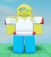 Shallow End Noob in game, seen from the front.