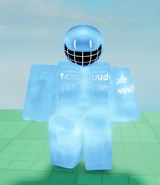 bluudud's appearance in-game, seen from the front.
