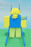 Noob Cosplay seen from behind.