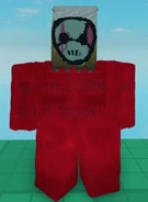 c00lkidd's Slasher cosplay in-game, seen from the front.